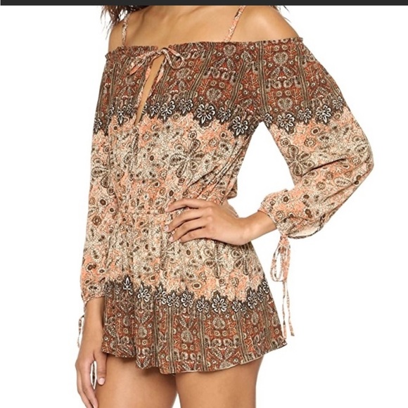 Free People so divine off the shoulder jumpsuit romper sz xs - Picture 3 of 7
